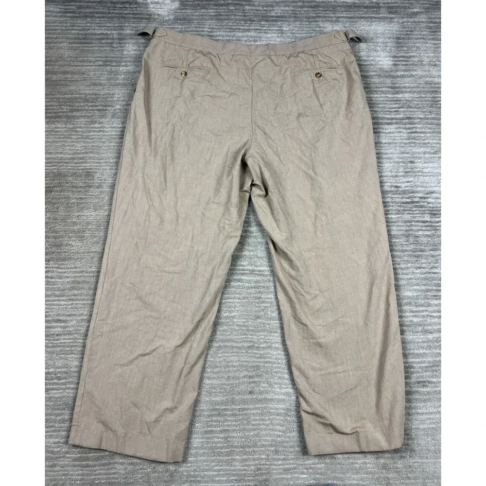 T Harris London Pants‎ Mens 44X32 Brown Straight Leg Chino Pleated Casual